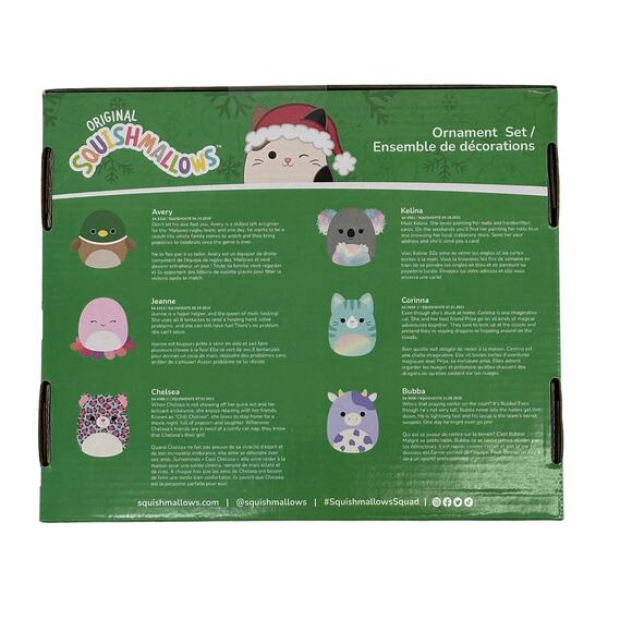 Squishmallows Christmas Tree Ornament Plush Set Of Six Chelsea Bubba Avery - Picture 4 of 4